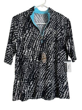 Tail Golf Elbow Sleeve Size Large Mock Neck Ripple NWT Women's Stretchy Top